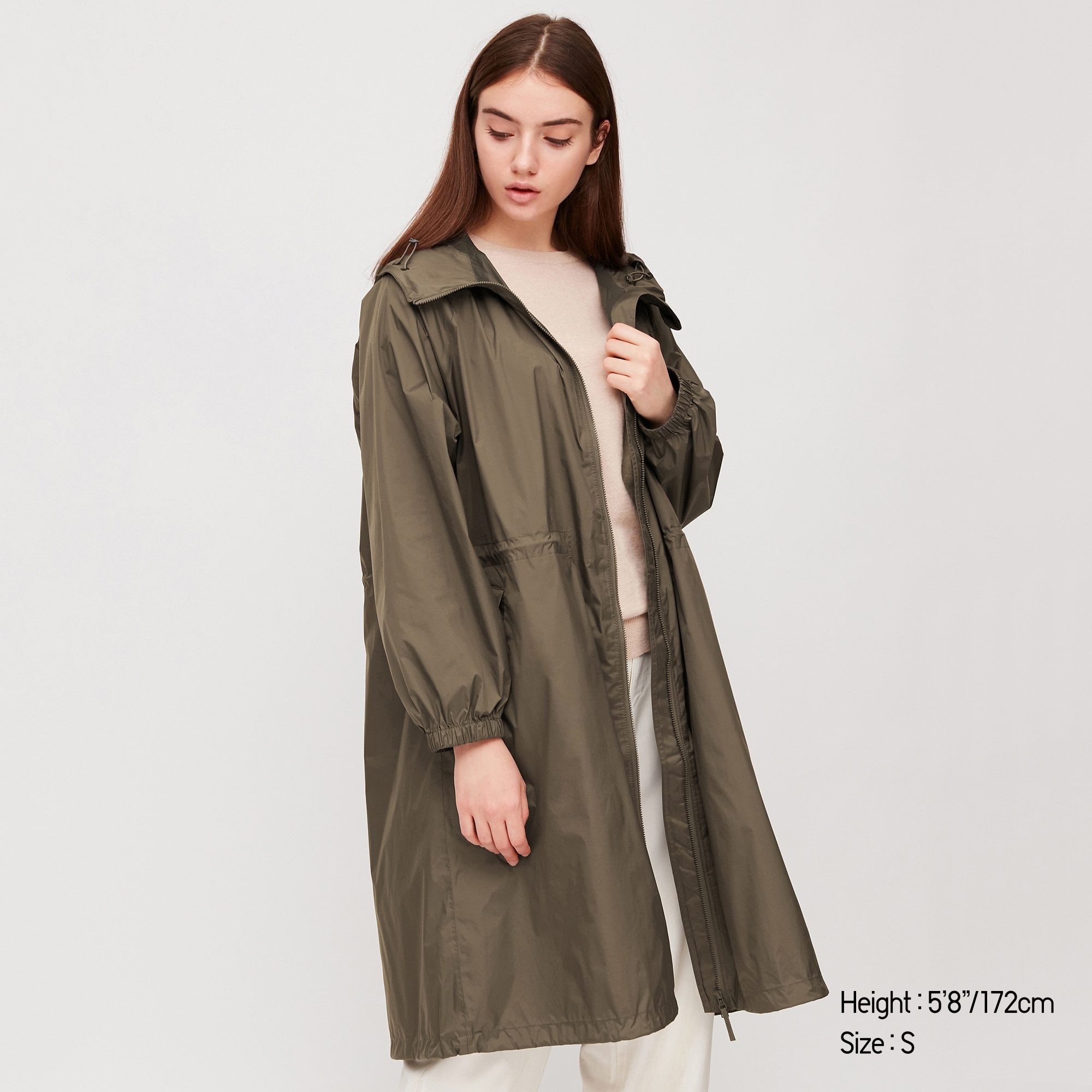 A thigh-length rainjacket from Uniqlo