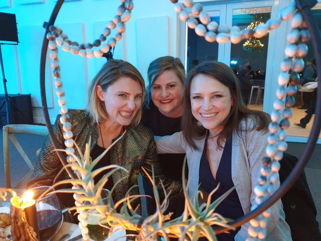 Sam Beckbessinger, Kate Ferreira and Kristia van Heerden at the Sanlam Financial Journalism Awards