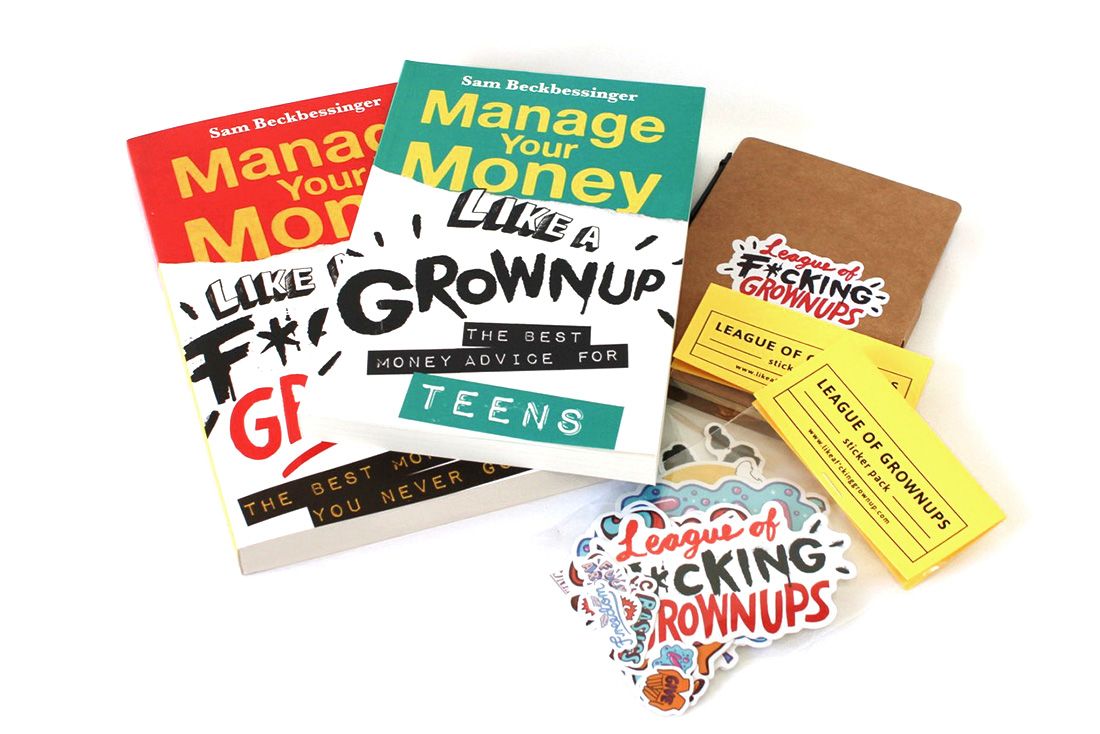 a copy of Manage Your Money by Sam Beckbessinger and stickers