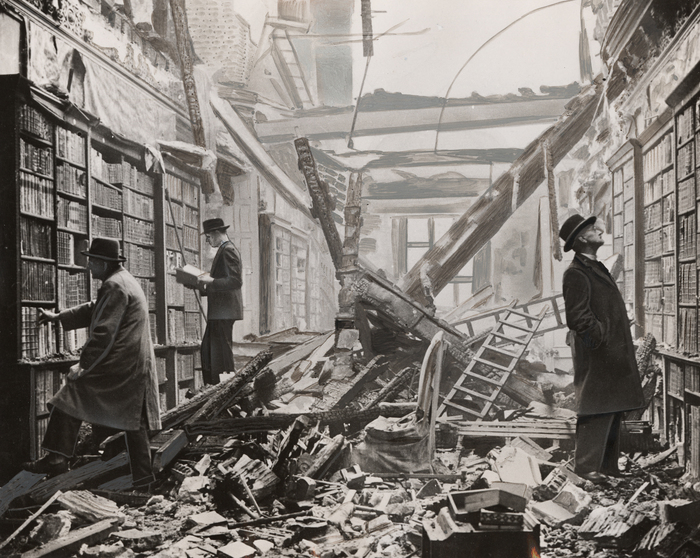 Holland House Library damaged in the Blitz (Harrison for Fox Photos Ltd)