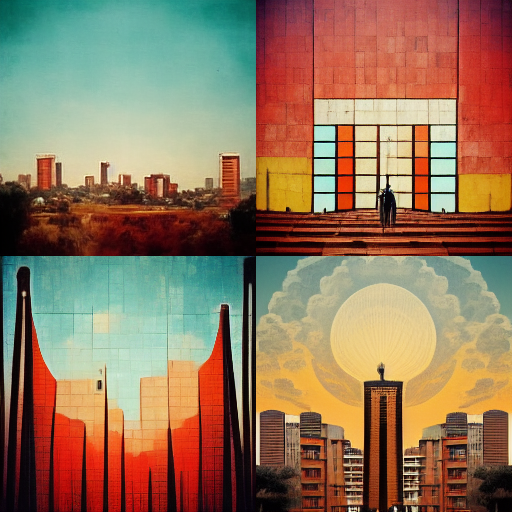 The city of Johannesburg as a setting in a Jodorwsky film created by Midjourney