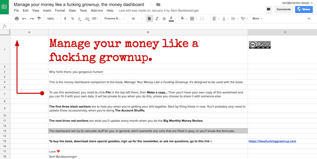 The money dashboard