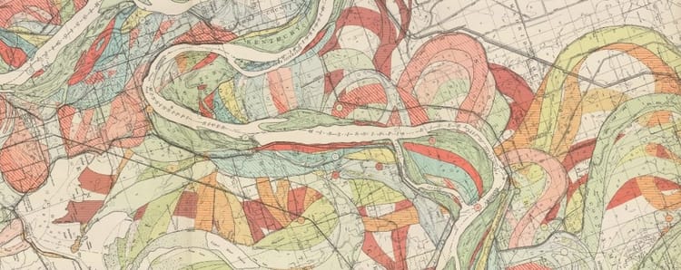 Harold Fisk’s Meander Maps of the Mississippi River (1944)